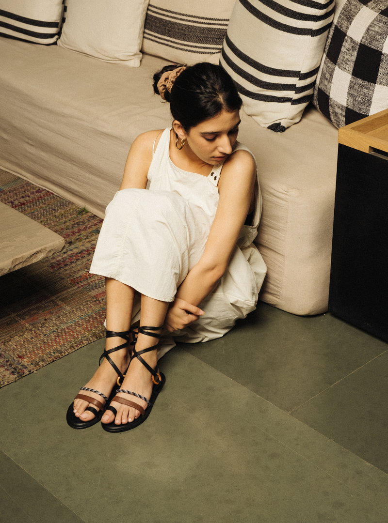 cult classic: Handcrafted premium leather sandals with wooden ring detailing and a comfortable fit